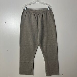 Vintage 90s Hanes Sweatpants Straight Leg Gray Fleece Lounge Mens Size Large